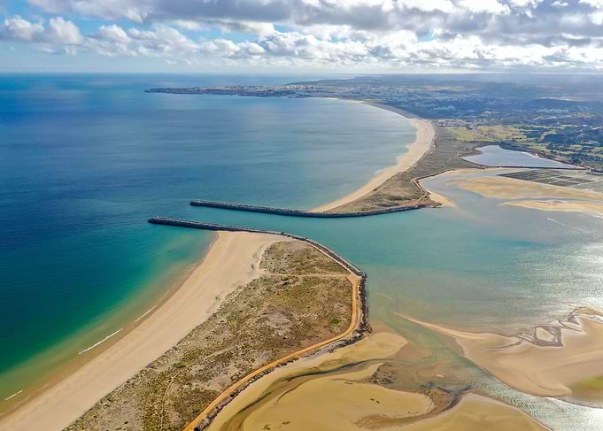 entrance river ocean sand