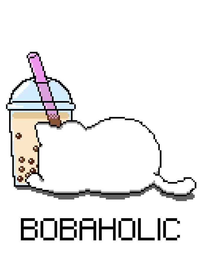 Bobaholic Pixel Cat
