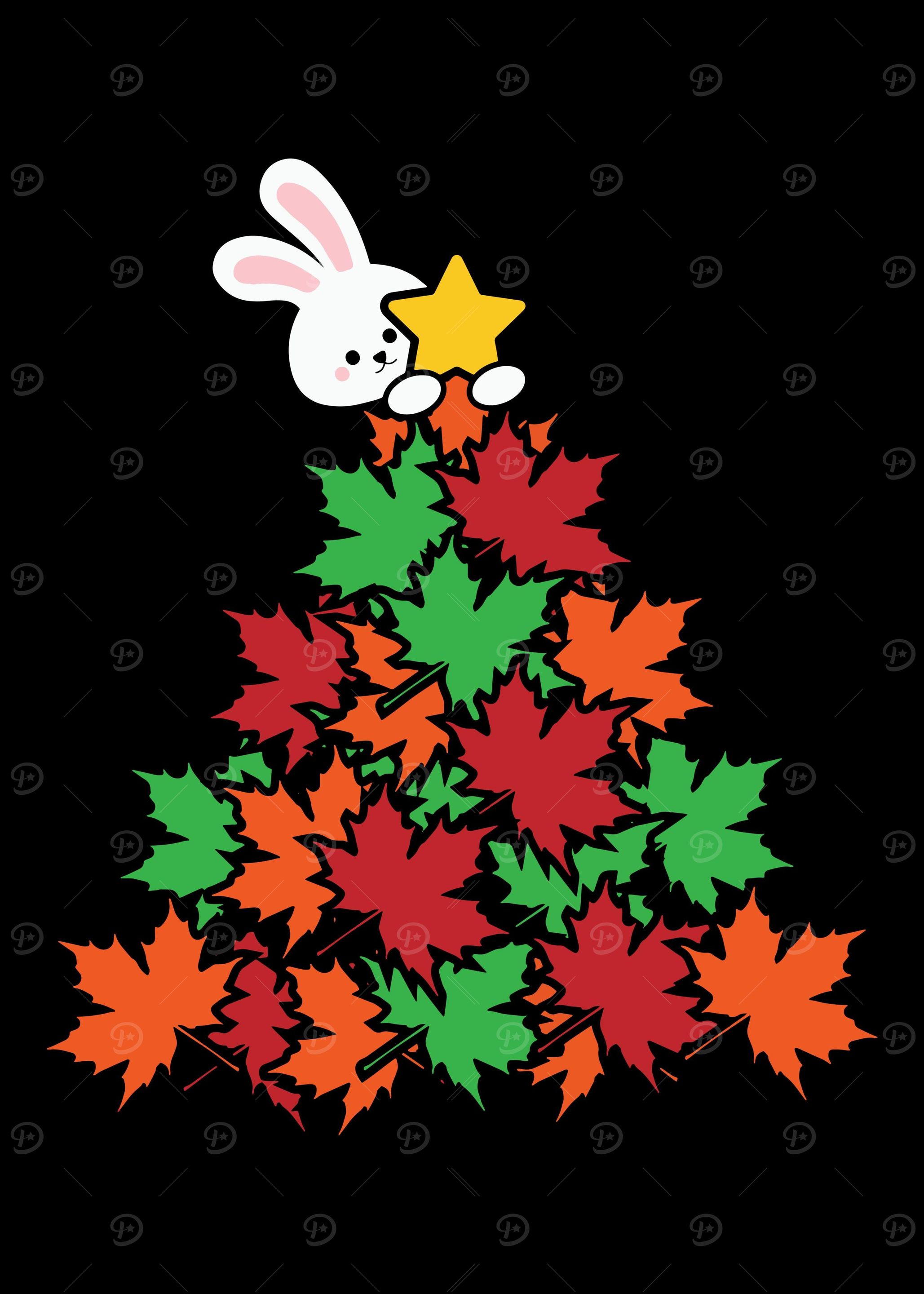 Easter leaves tree hare