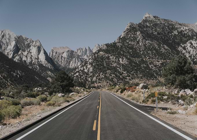 Highway road to Mountains