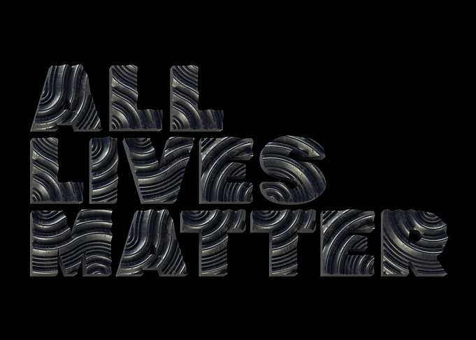 ALL LIVES MATTER Typo 3D