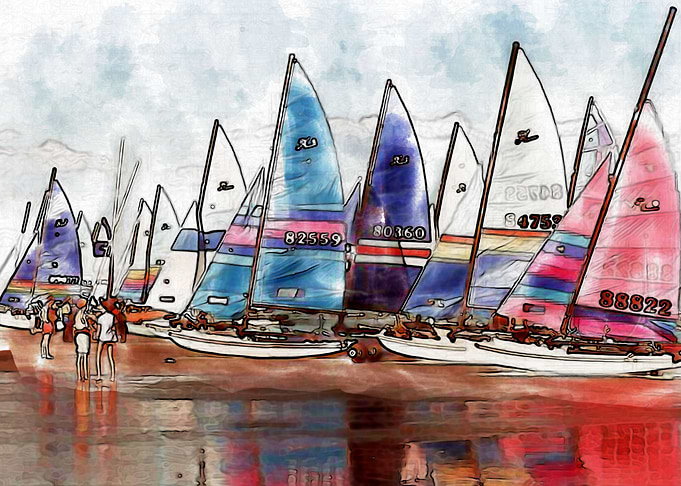 Sailboats On The Beach