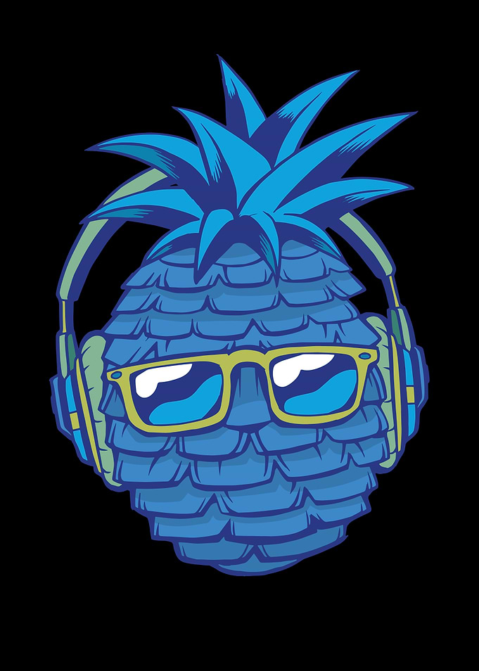 Pineapple With Headphones