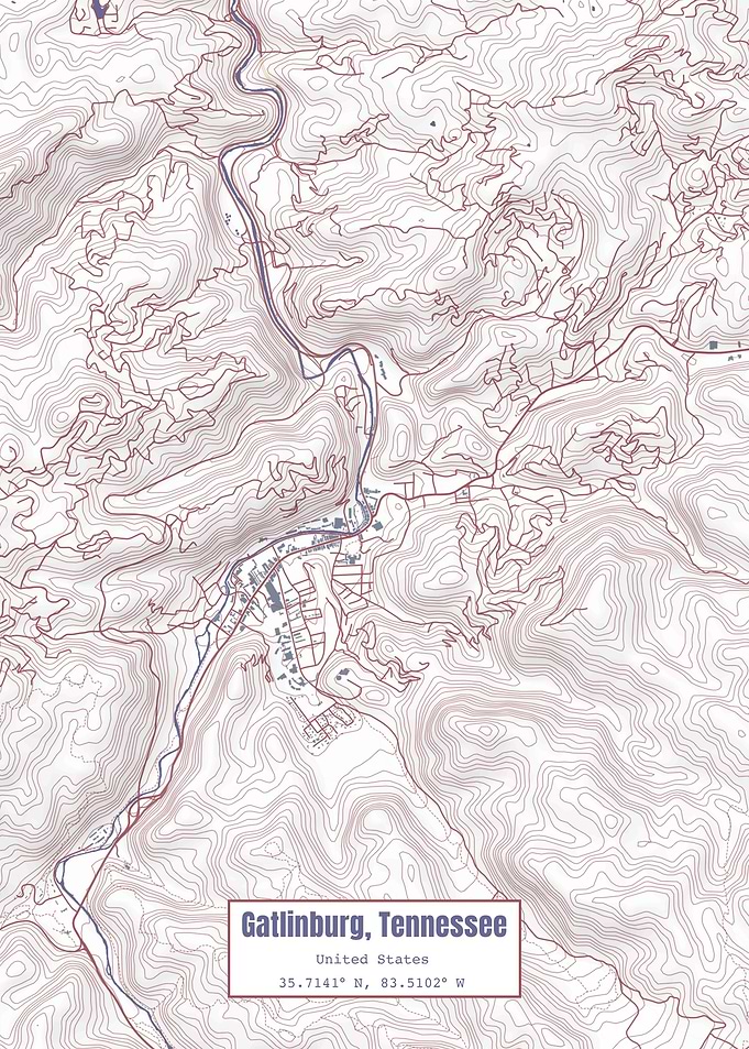 Gatlinburg TN Map Flag