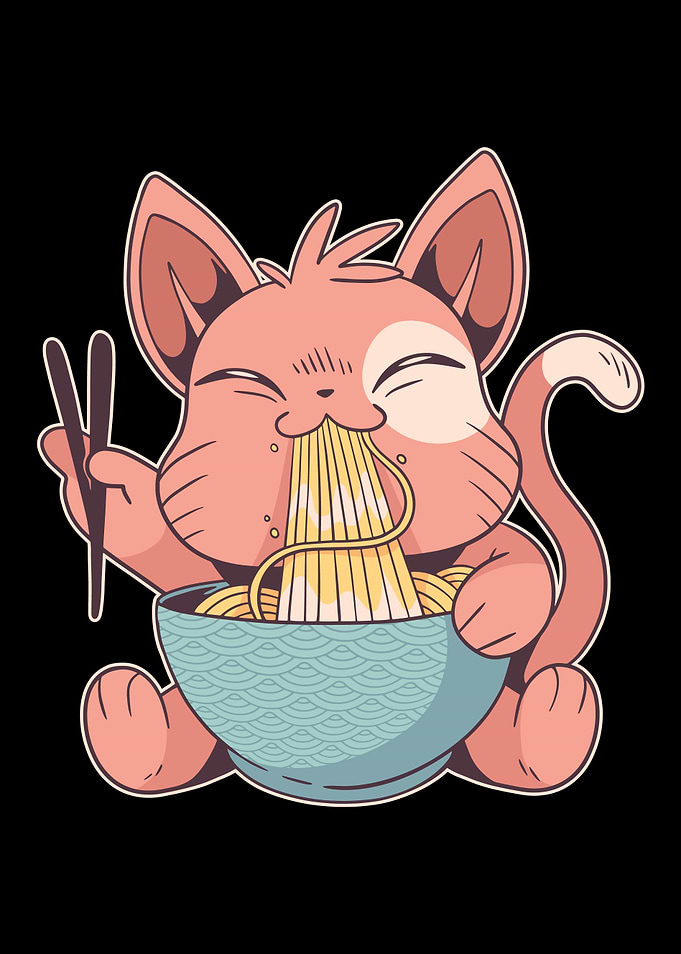 Cute Ramen Cat