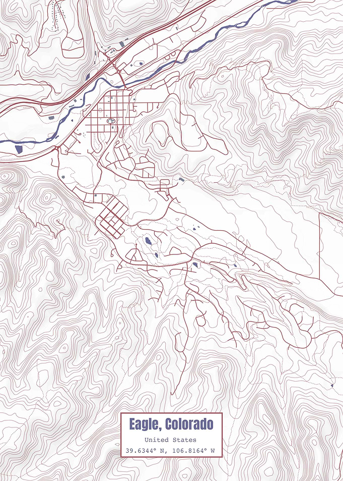 Eagle CO Map USA Flag