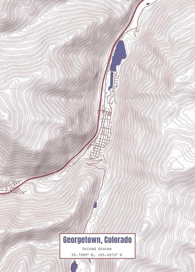 Georgetown CO Map USA Flag