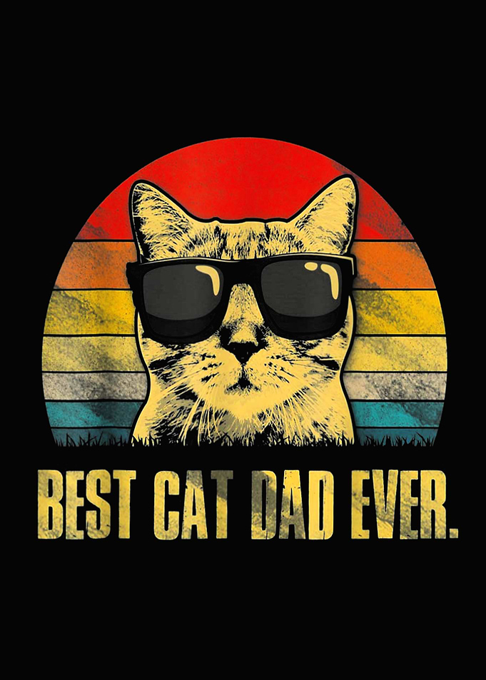 Mens Best Cat Dad Ever Fun