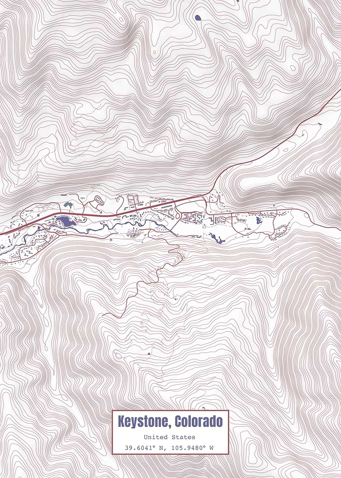 Keystone CO Map USA Flag