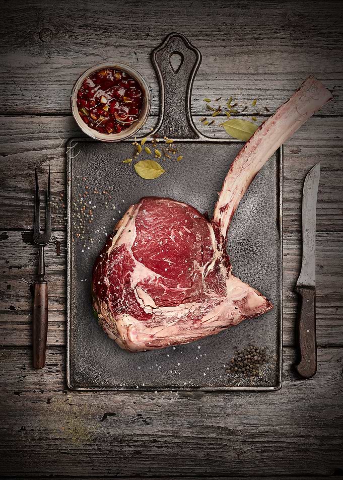 Raw Beef Meat Rib Eye Cut