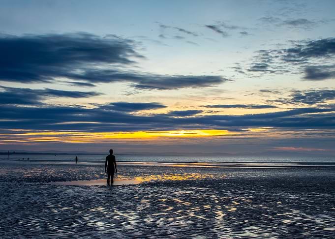 Crosby Beach at Sunset