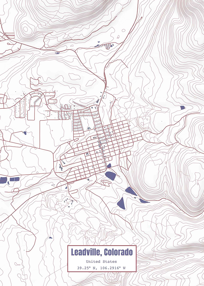 Leadville CO Map USA Flag