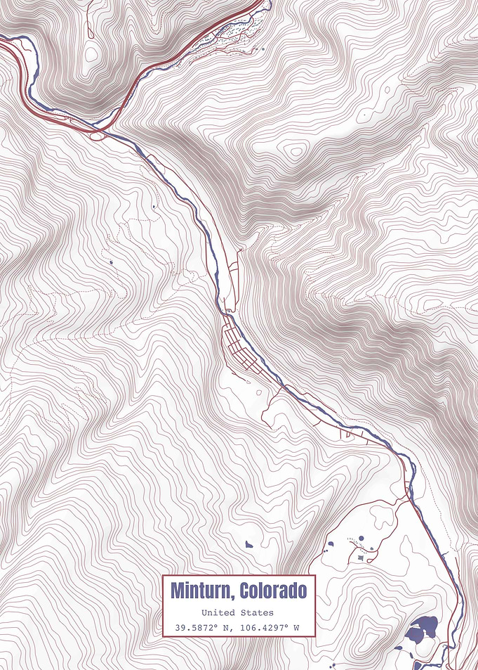 Minturn CO Map USA Flag