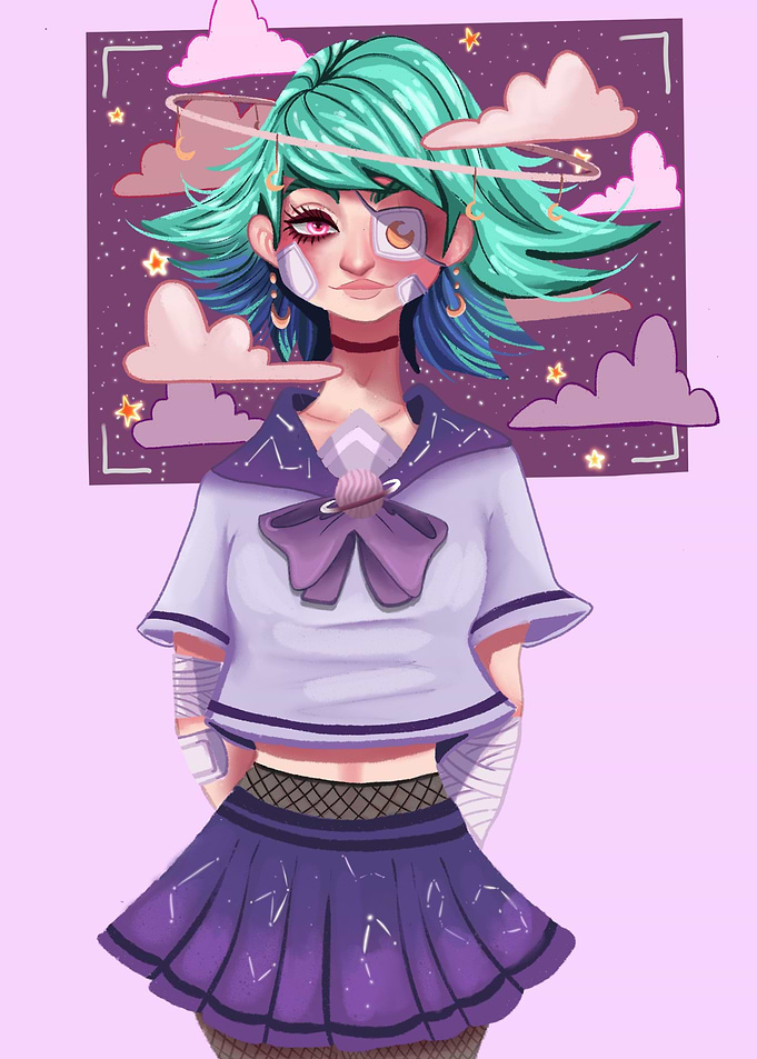 dreamy school girl