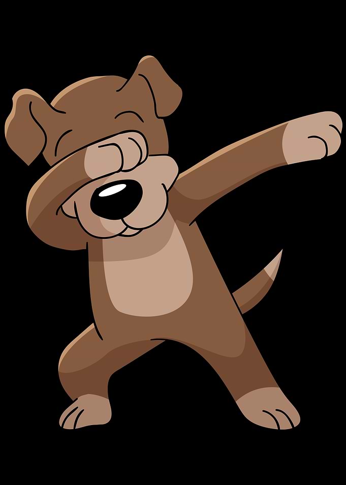 Dabbing dance dog