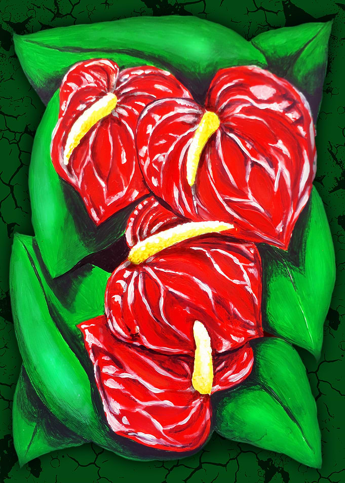 Anthurium Bouquet Painting