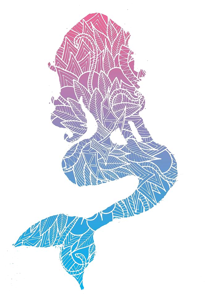 Blue and Pink Mermaid