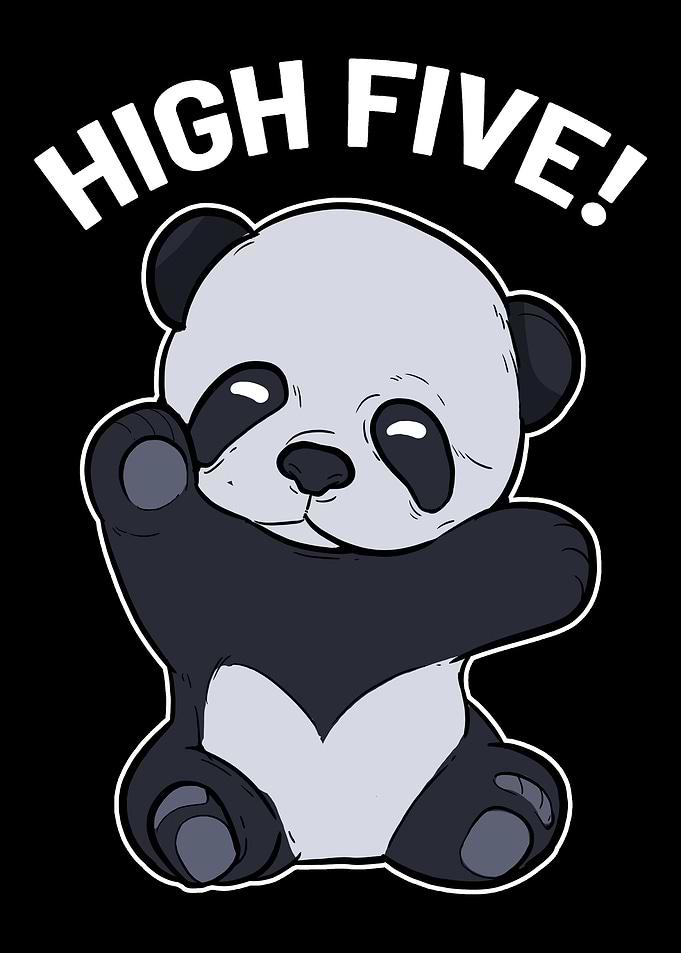 Panda High Five Panda Love