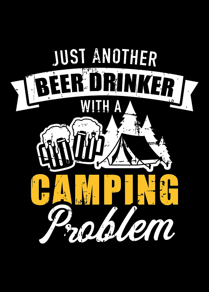 Beer drinker with a campin
