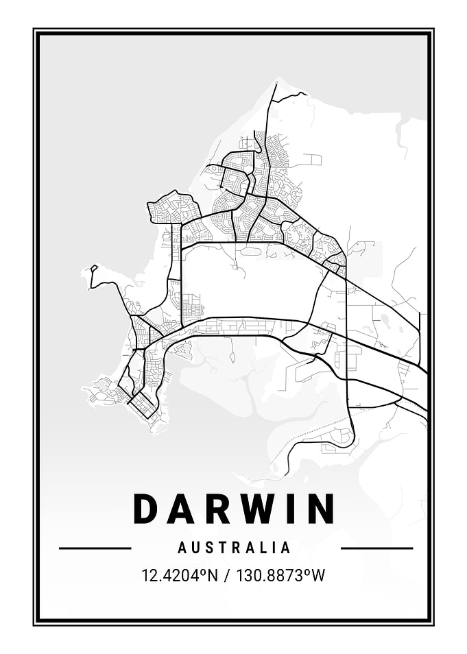Darwin Light City Map