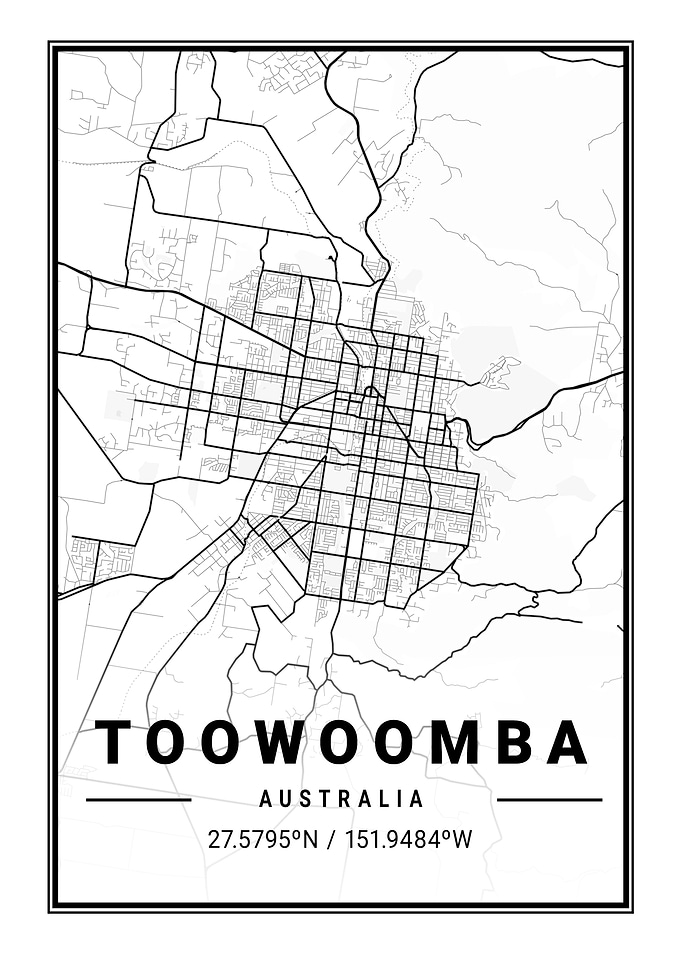 Toowoomba Light City Map