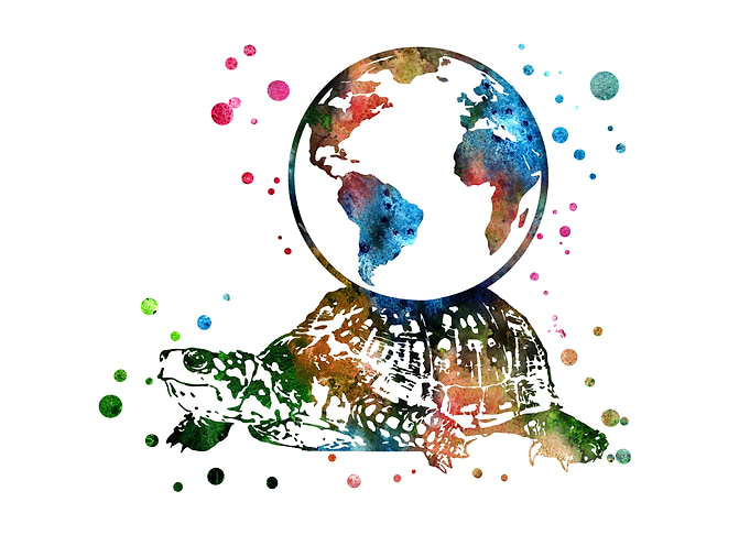 Turtle with earth