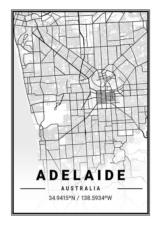 Adelaide Light City Map