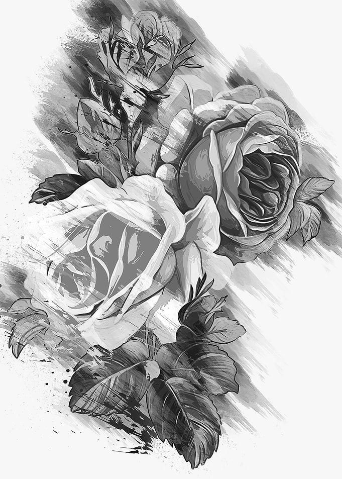 rose watercolor art 2