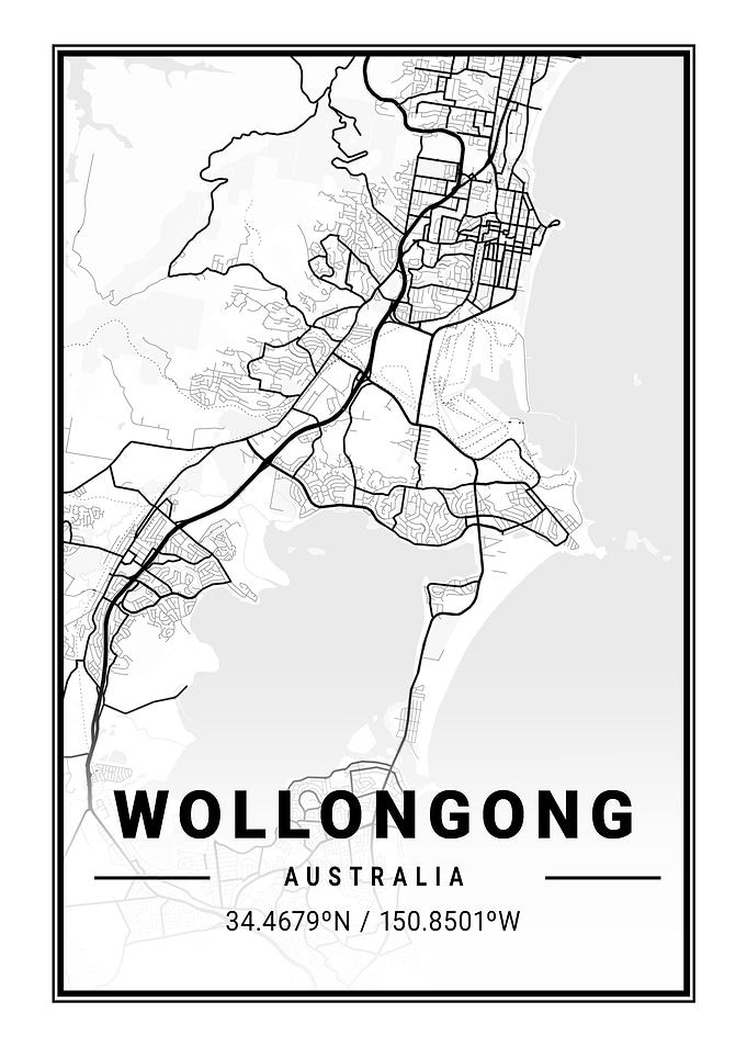 Wollongong Light City Map