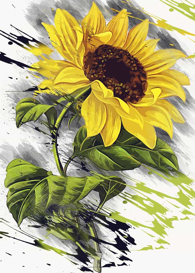 sun flowers watercolor