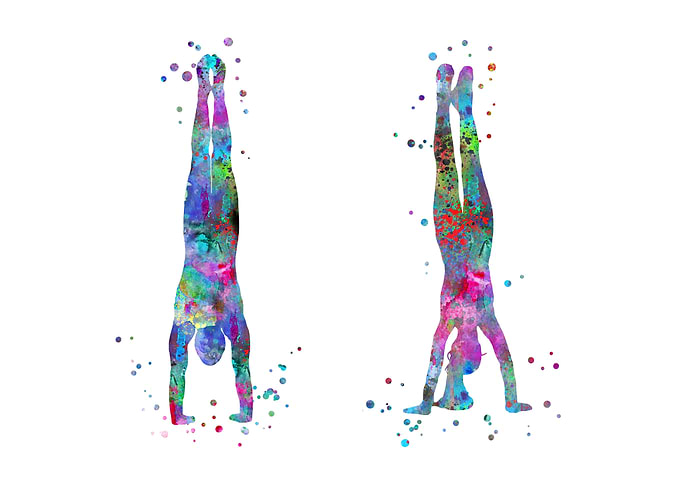 Handstand by couple