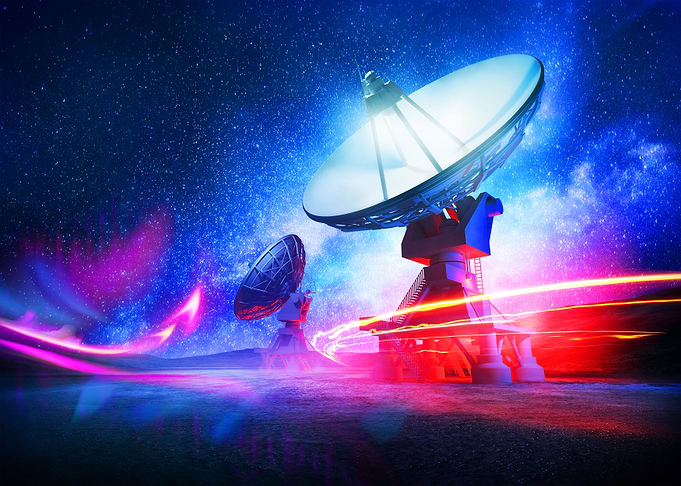 Radio Telescope Neon ligh