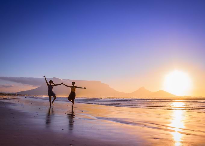 Dancing on the beach