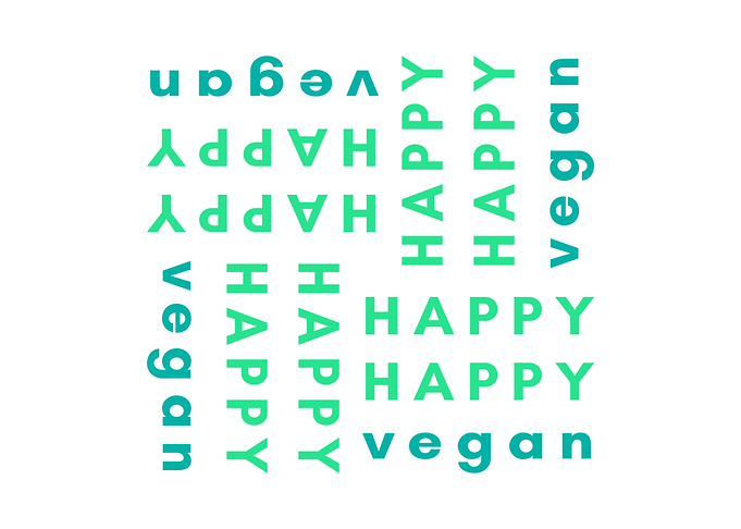 Happy Happy Vegan text art