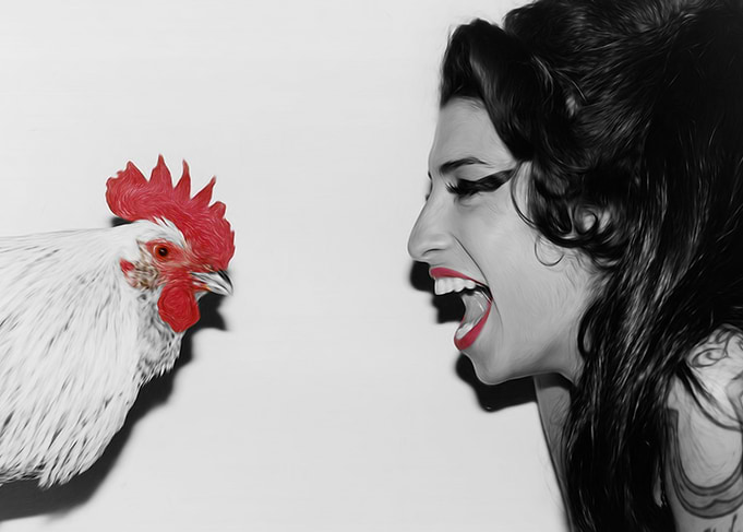 Amy Winehouse with rooste