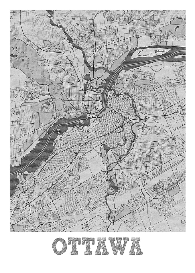 Ottawa Pencil Street Map