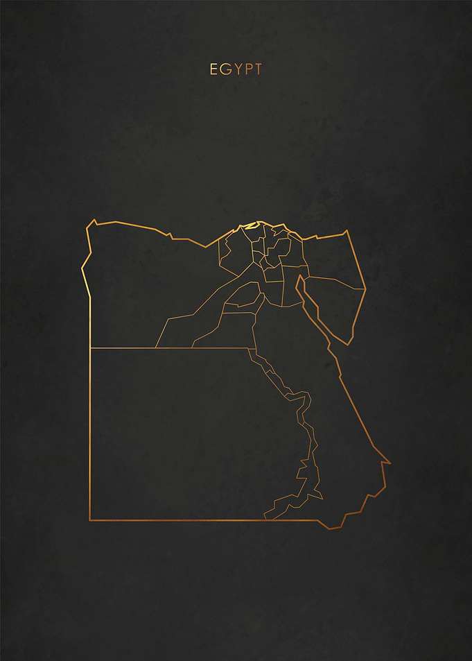 Gold Egypt Map