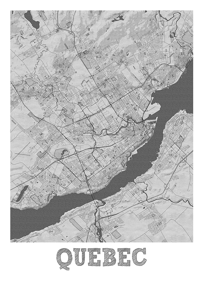 Quebec Pencil Street Map