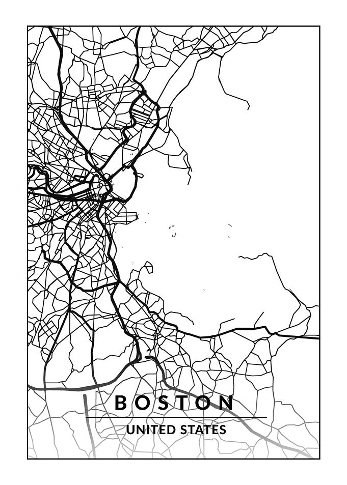 Map of Boston USA