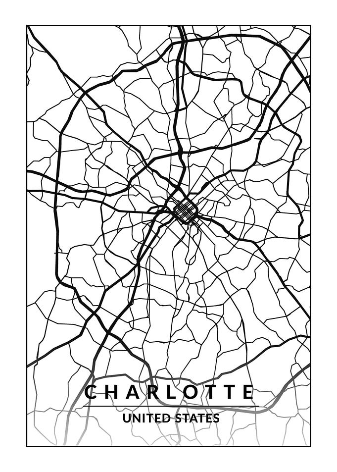 Map of Charlotte USA
