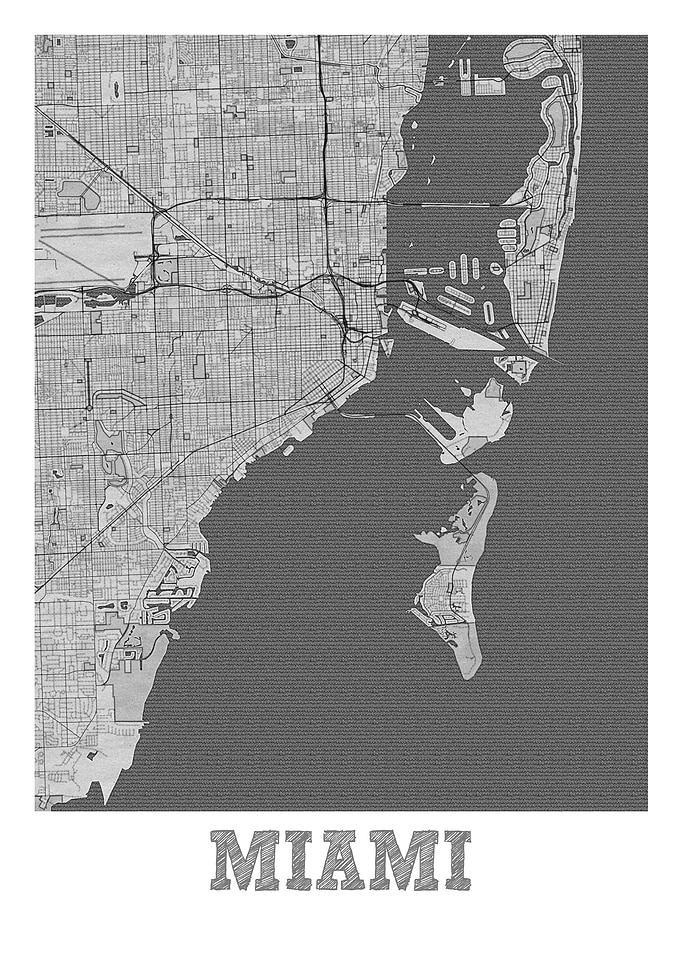 Miami Pencil Street Map
