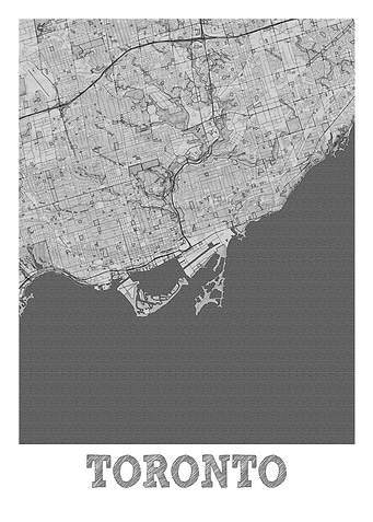 Toronto Pencil Street Map
