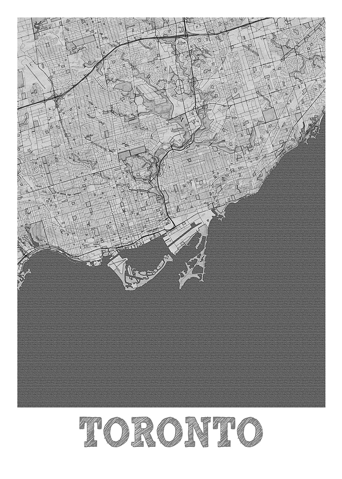 Toronto Pencil Street Map