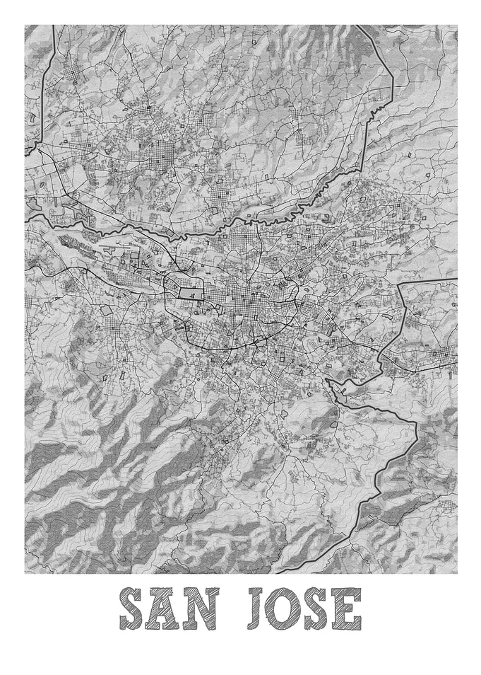 San Jose Pencil Street Map