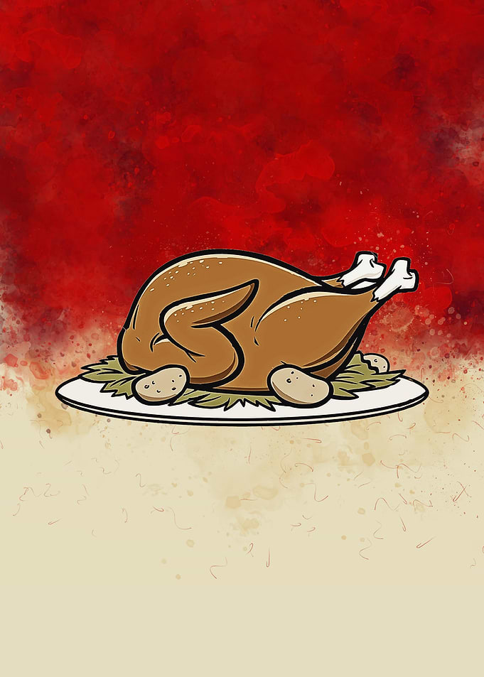 American meal of turkey