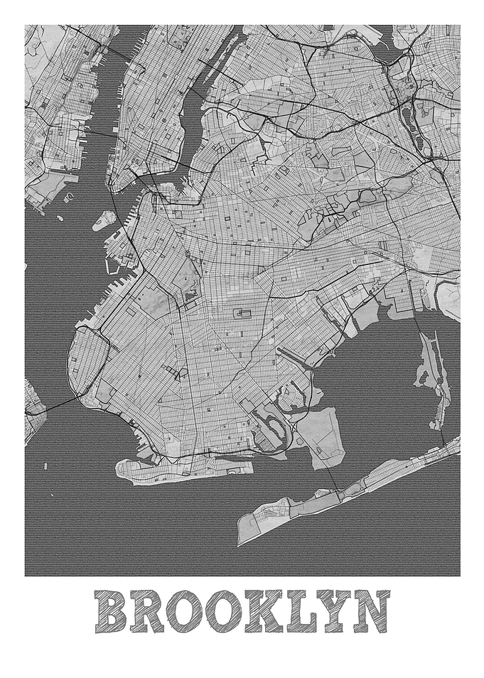 Brooklyn Pencil Street Map