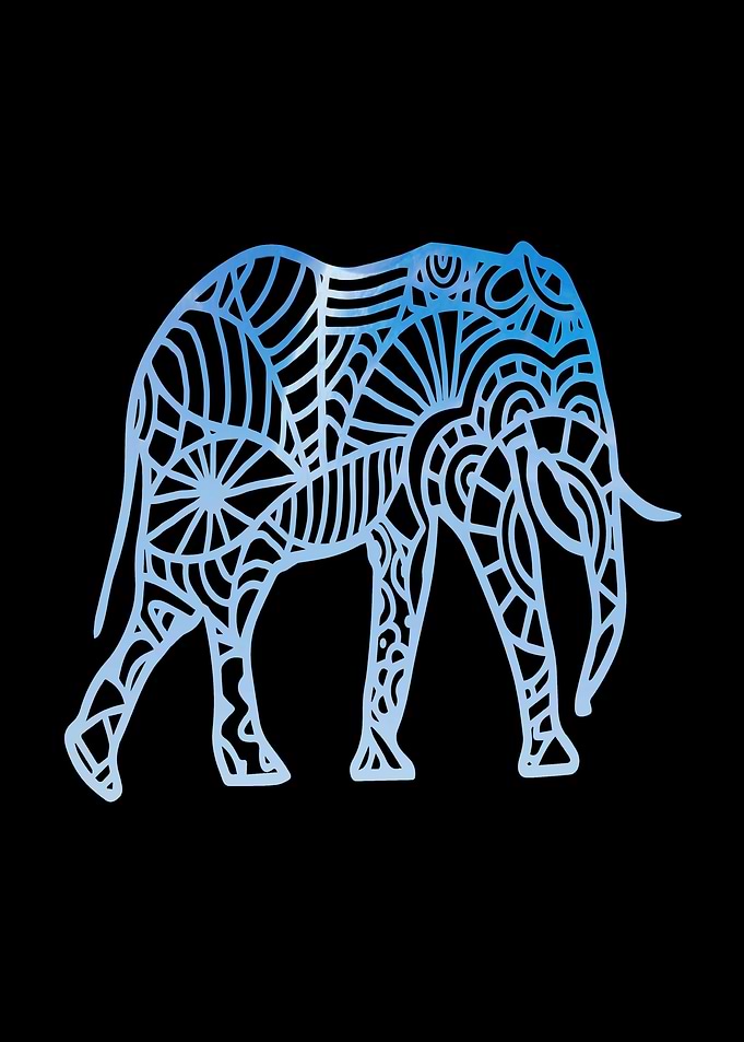 Elephant Mandala drawing