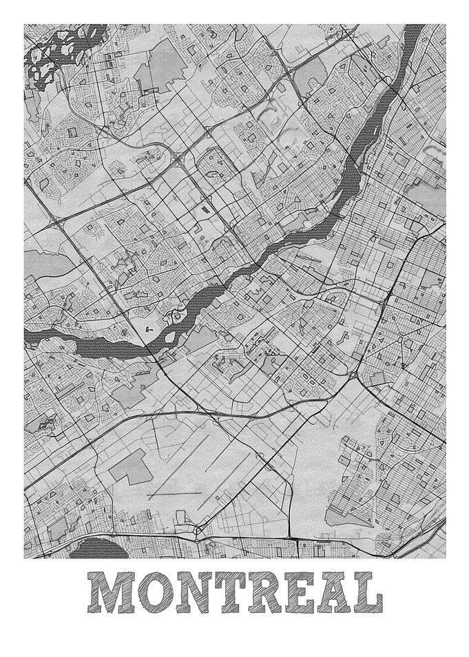 Montreal Pencil Street Map