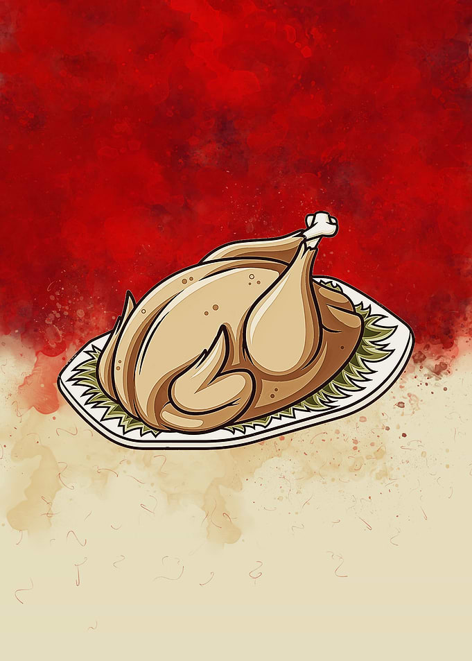 American meal of turkey