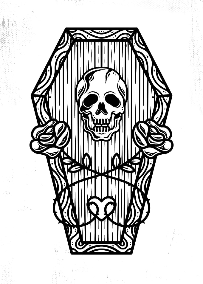 Dead Roses Skull Tattoo